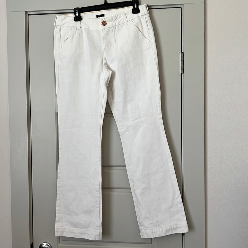 J. Crew 100% cotton ivory jean pants boot straight Sz 8